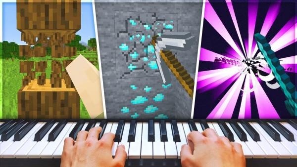 Игрок прошел Minecraft на пианино Игрок прошел Minecraft на пианино