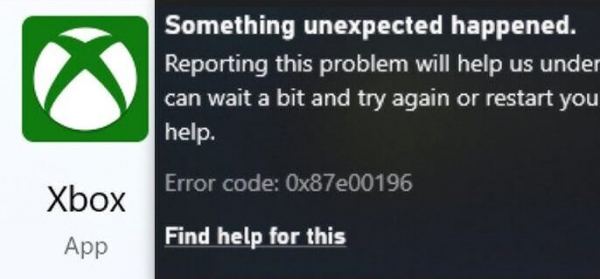 Как исправить ошибку 0x87e00196 в приложении Xbox?